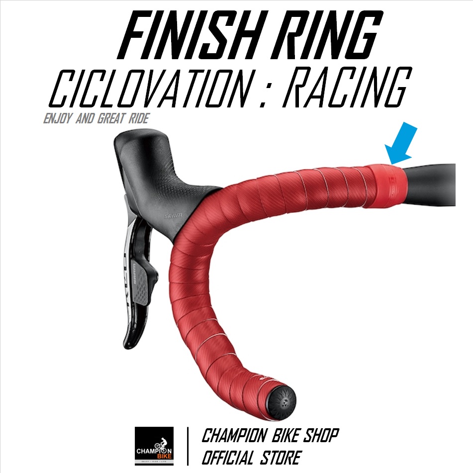 ซิลิโคนรัดปลายผ้าพันแฮนด์เสือหมอบ สีแดง CICLOVATION : RACING - SILICONE FINISH RING FOR HANDLEBAR TAPE