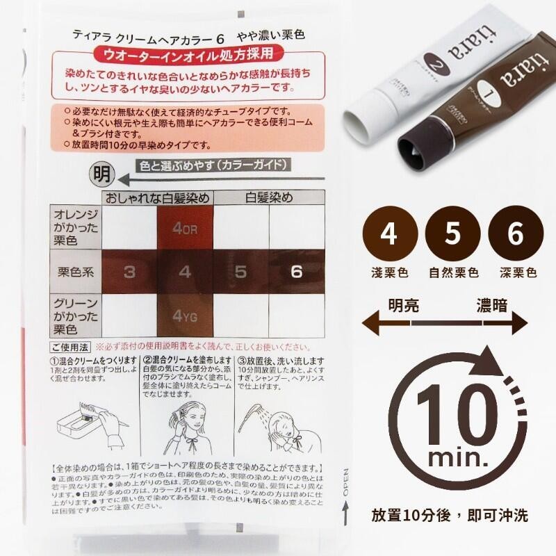 Shiseido TIARA Cream Hair Color ครีมปิดผมขาวสูตรอ่อนโยนต่อหนังศรีษะและเส้นผมจากชิเชโด้ ปลอดภัยไร้สารเคมีที่อันตราย ไม่ทำให้ผมเสีย