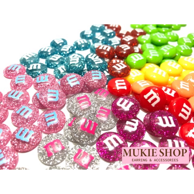 DIY เรซิ่น ขนม M&M 10 ชิ้น/แพ็ค