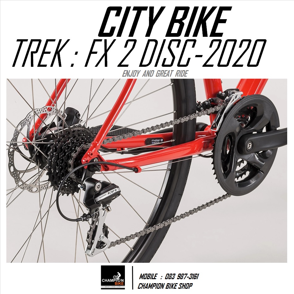 จักรยานซิตี้ไบค์ TREK : FX 2 DISC CITY BIKE - 2020 สีแดง-ดำ