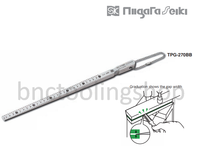 เตเปอร์เกจหน้าแคบ 0.3-6มิล,Taper Gauge 0.3-6mm,Niigataseiki,TPG-270BB