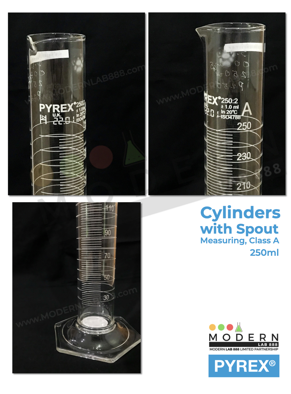 กระบอกตวง / Cylinders with Spout, Measuring, Class A, PYREX
