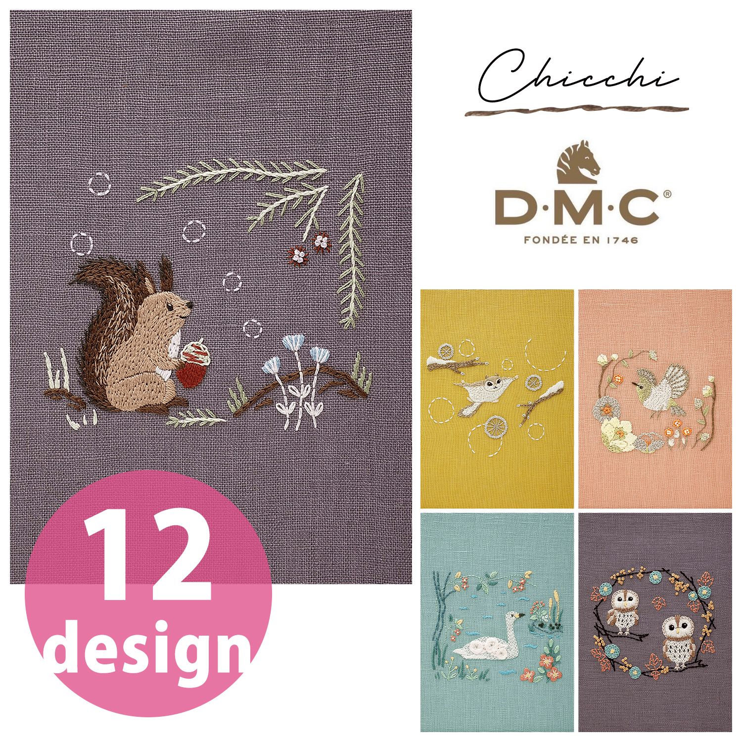DMC - ชุด Kit เย็บปักถักร้อย Chicchi 12 แบบ