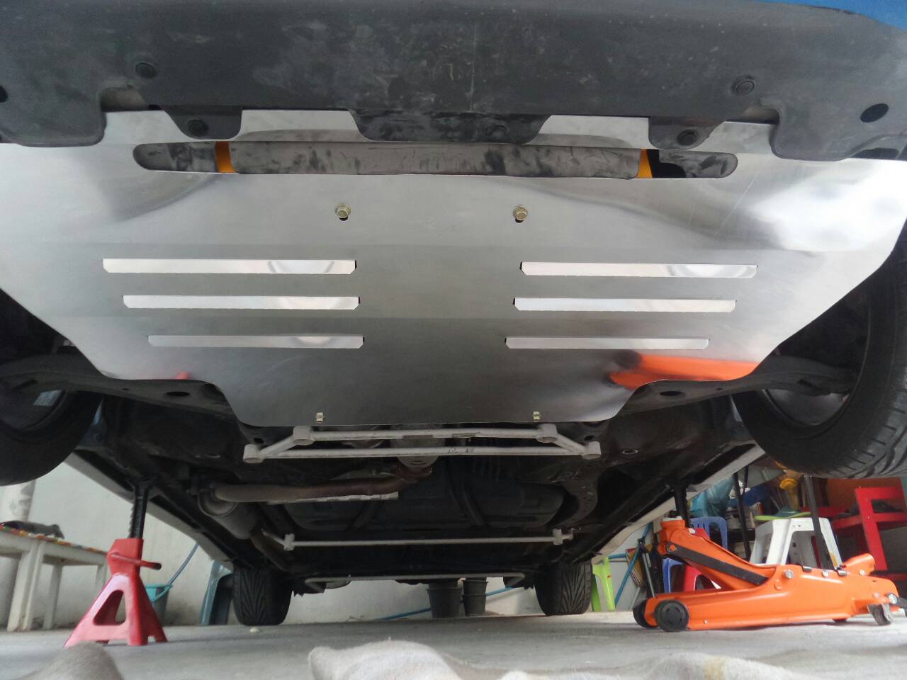 แผ่นปิดใต้ห้องเครื่องอลูมิเนียม Honda Jazz GE Raceplate_Undertray