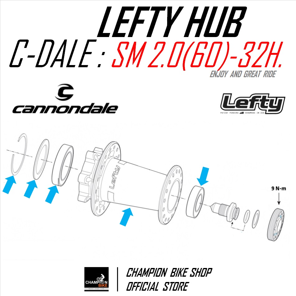 ดุมLEFTY CANNONDALE STAN'S : LEFTY 60 / LEFTY SM 2.0 / LEFTY SUPER MAX 2.0 HUB FOR CANNONDALE LEFTY FORKS