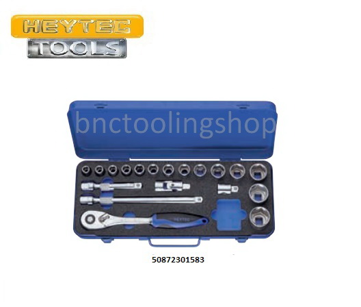 ลูกบ๊อกชุดพร้อมด้ามรู 1/2" x 6เหลี่ยม 19ชิ้น ,Socket Set 1/2" 19pcs,HEYTEC,50872301583
