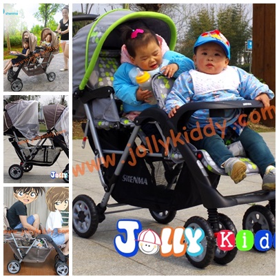 C10196 รถเข็นเด็กแฝด Mshenma P-738 สองตอน ดีไซน์ทันสมัย