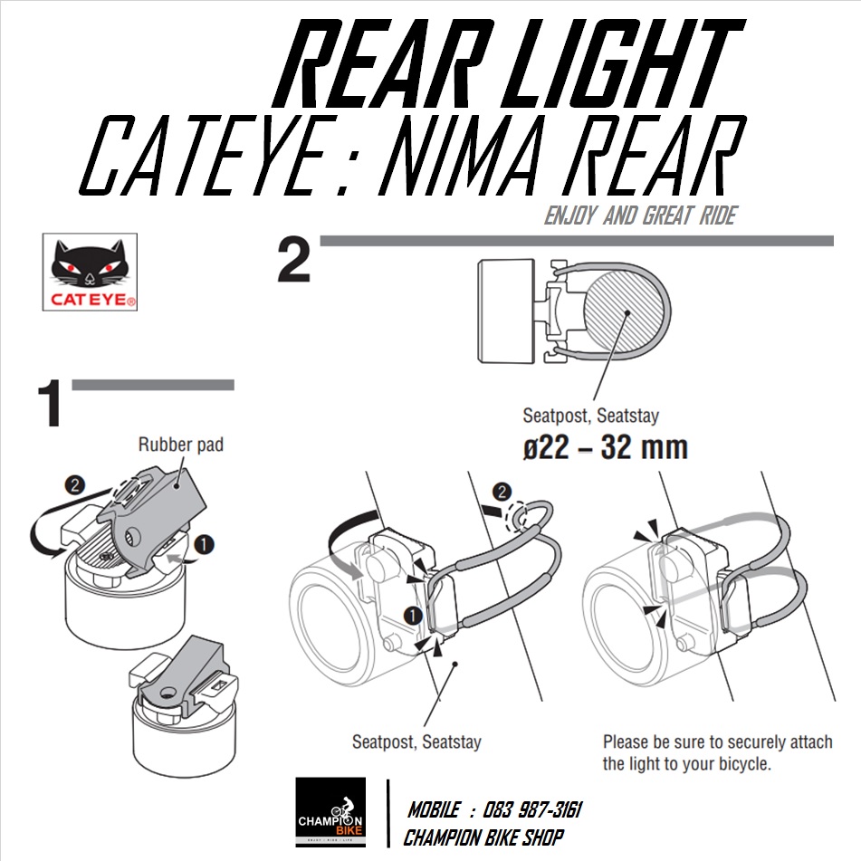 ไฟท้ายจักรยาน ดวงเล็ก CATEYE : NIMA SL-LD130R REAR LIGHT สีเงิน