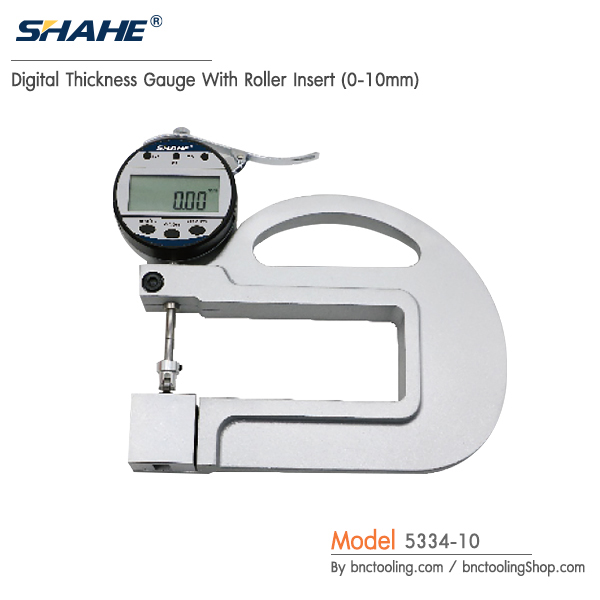 SHAHE,Digital Thickness Gauge With Roller Insert (0-10mm),5334-10