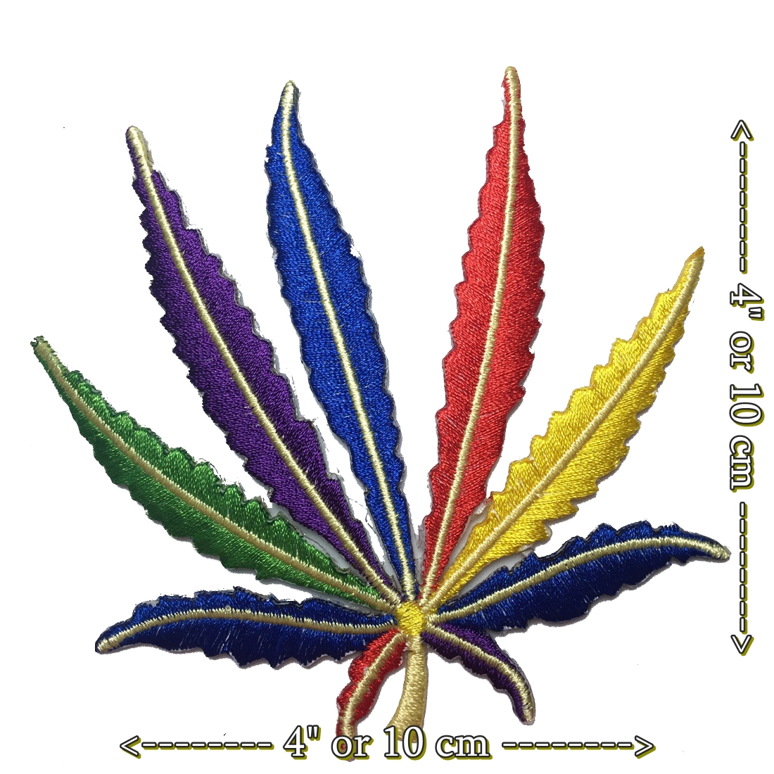 ใบกัญชา ตัวรีดติดเสื้อ อาร์มรีด อาร์มปัก ตกแต่งเสื้อผ้า หมวก กระเป๋า แจ๊คเก็ตยีนส์ Hipster Embroidered Iron on Patch