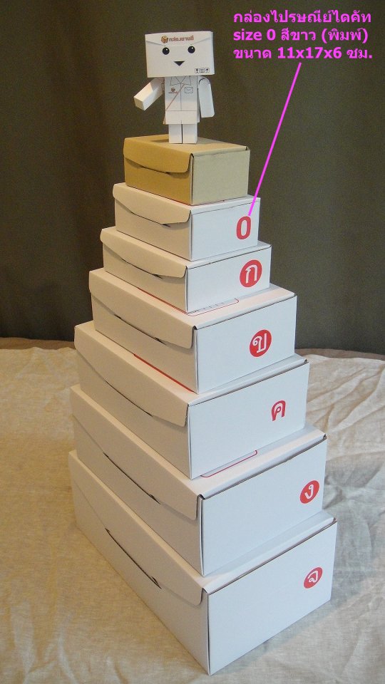 กล่องไปรษณีย์ไดคัทสีขาว size 0 (11x17x6 ซม.) กล่องไดคัทสีขาว