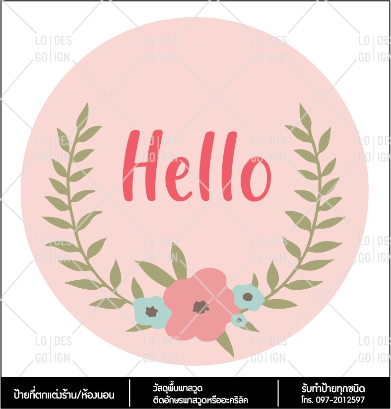 ป้ายตกแต่งร้าน Hello