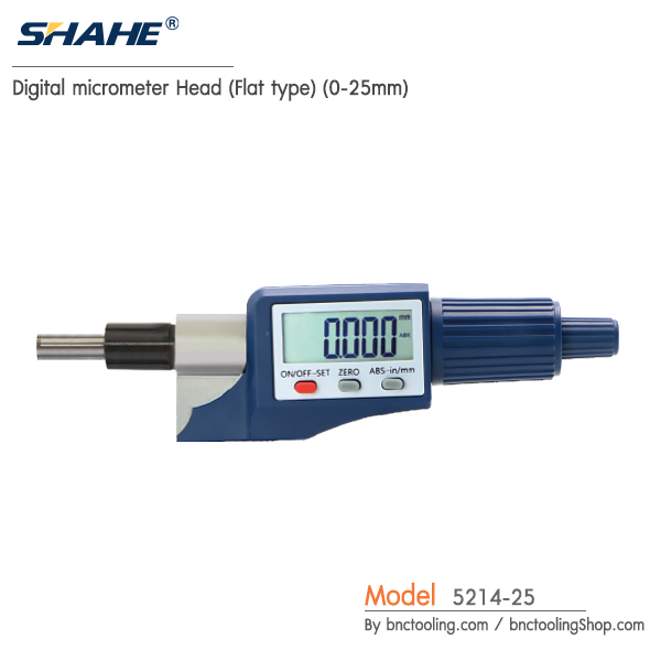 SHAHE,Digital micrometer Head (Flat type) (0-25mm),5214-25
