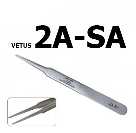 2A-SA Tweezers (แหนบ) VETUS สแตนเลสสตีลแหนบ Precision Tweezers (แหนบ) 2A-SA