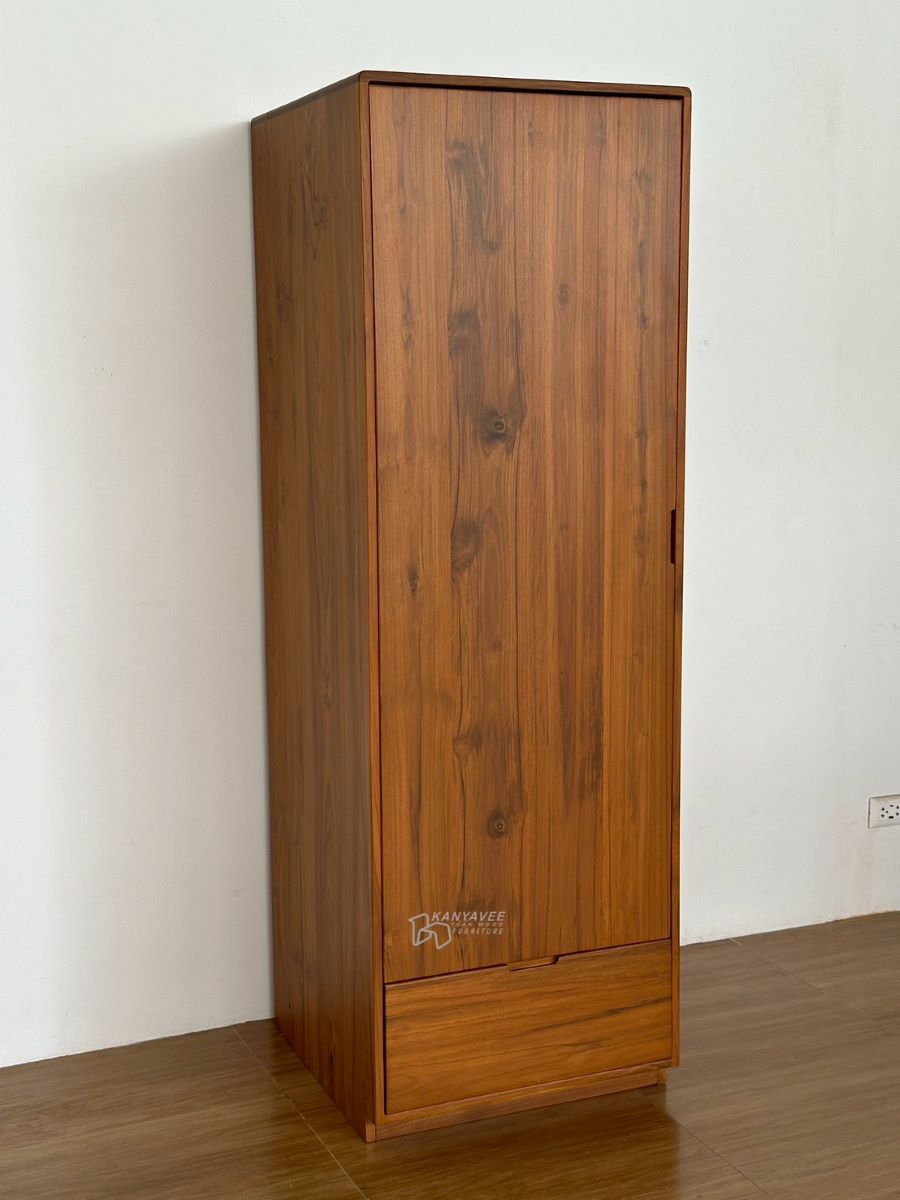 ตู้เสื้อผ้าไม้สัก สีสักด้าน