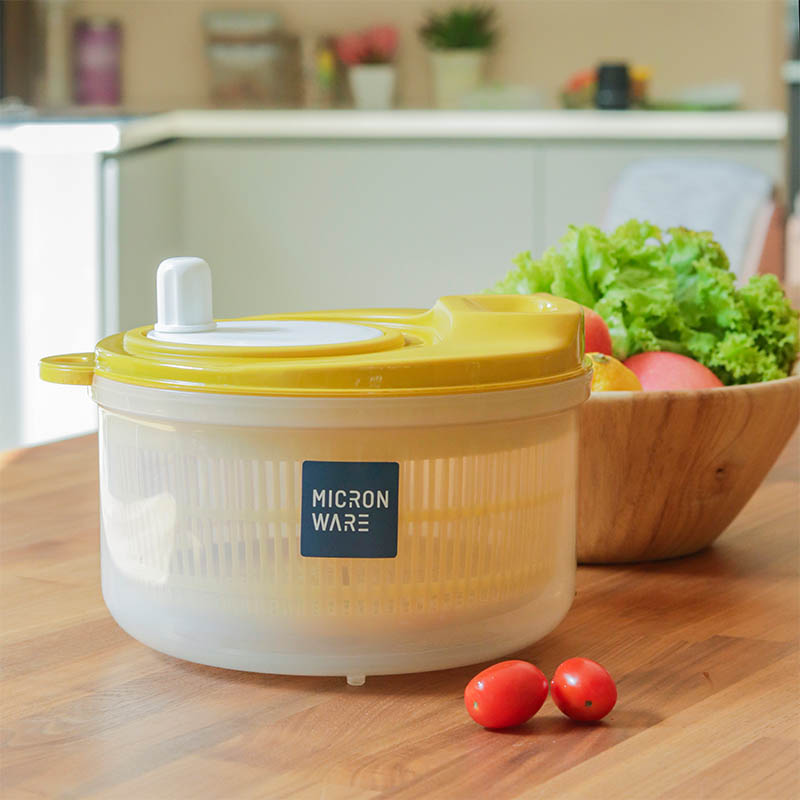 ตะกร้าล้างผักมือหมุน 22 ซม. 5365 ตะกร้าล้างผลไม้ ชามสลัดสปินเนอร์ (Micronware) ถังล้างผัก