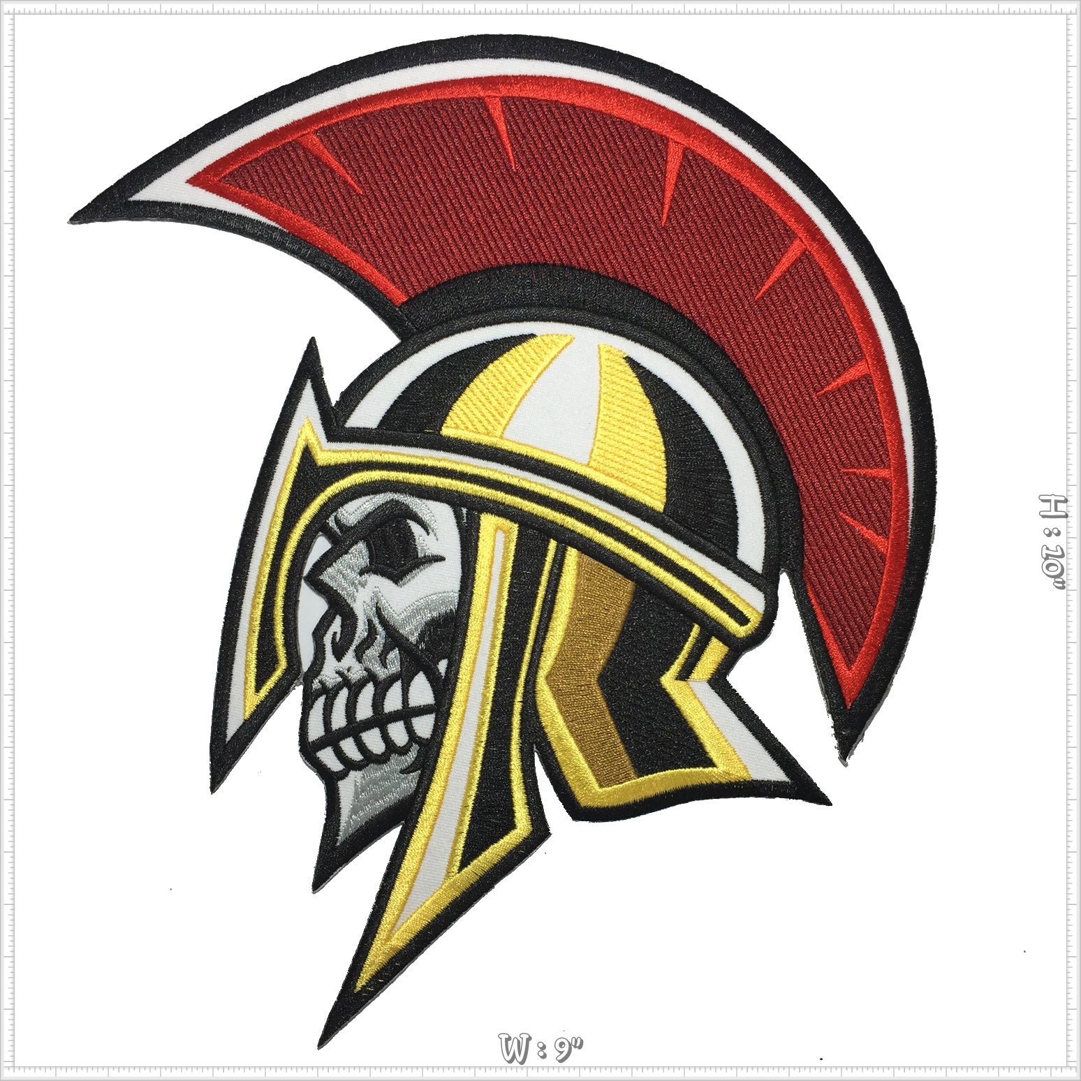นักรบ กะโหลก ตัวรีดติดเสื้อ อาร์มรีด อาร์มปัก ตกแต่งเสื้อผ้า หมวก กระเป๋า แจ๊คเก็ตยีนส์ Embroidered Iron on Patch ขนาดใหญ่