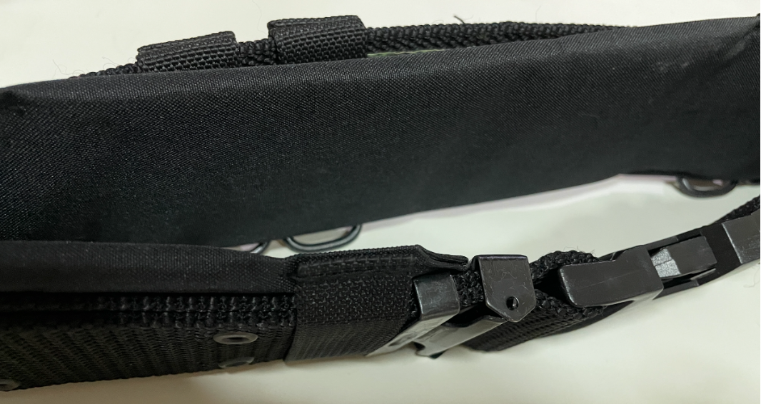 สายโยงบ่า หน้ากว้าง ดำ + เข็มขัดสนามนวม ดำ