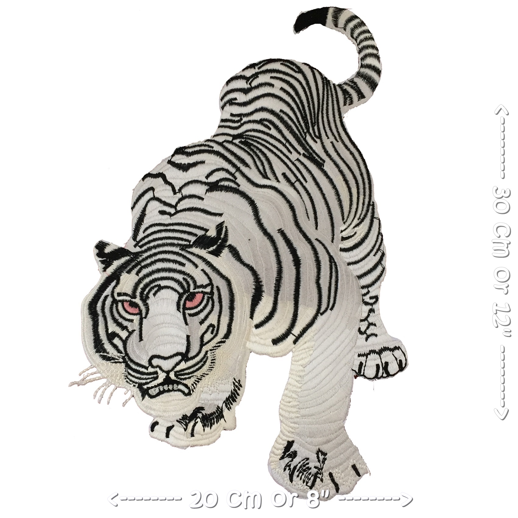 เสือขาว ไบค์เกอร์ ตัวรีดติดเสื้อ อาร์มรีด อาร์มปัก ตกแต่งเสื้อผ้า หมวก กระเป๋า แจ๊คเก็ตยีนส์ Embroidered Iron on Patch ขนาดใหญ่