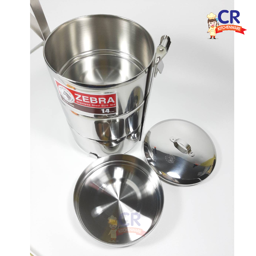 Zebra ปิ่นโต Buddy ขนาด 14 ซม. 3 ชั้นครึ่ง ตราหัวม้าลาย