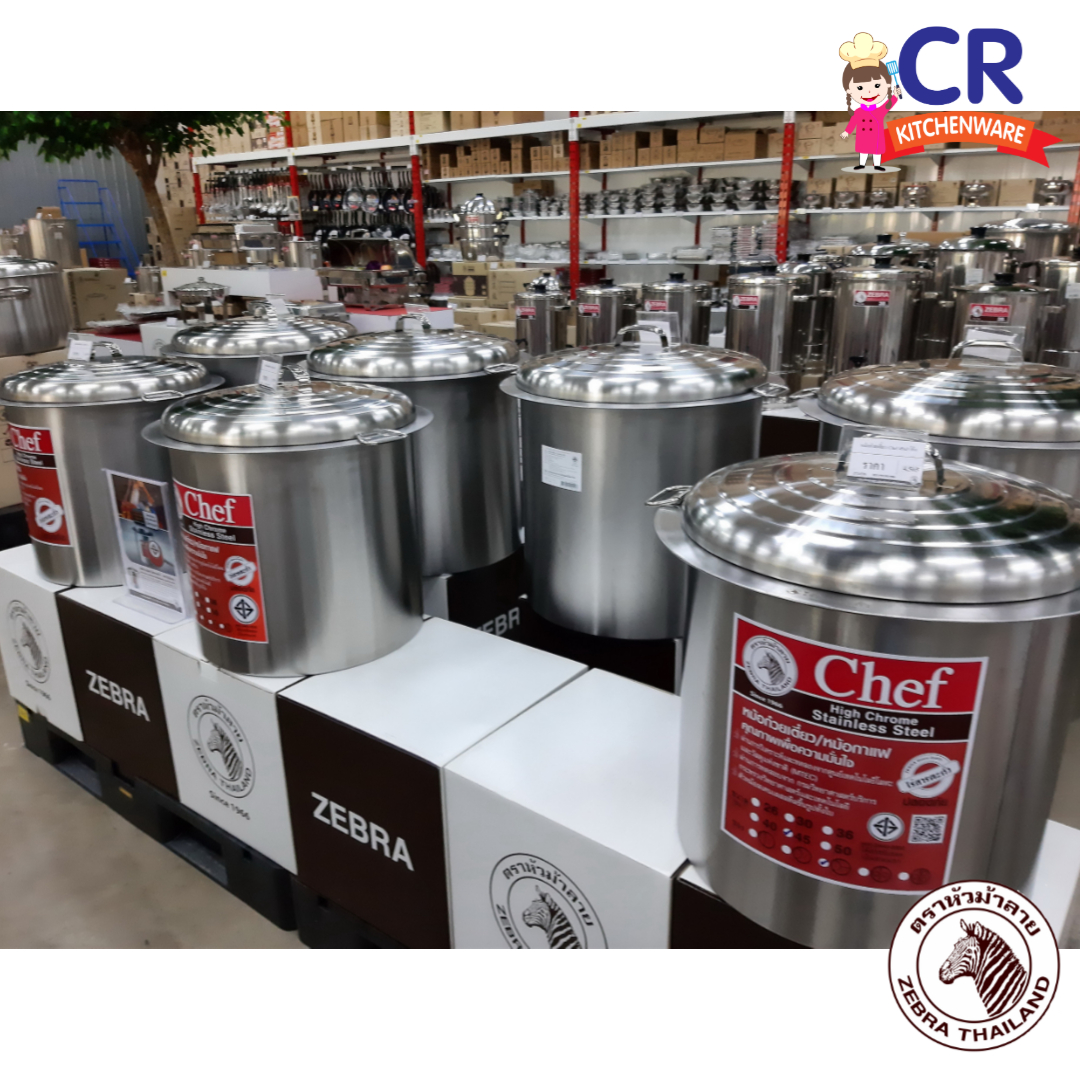 Zebra หม้อก๋วยเตี๋ยว 1 ช่องโล่ง (ไม่มีกั้นช่อง) รุ่น Chef ตราหัวม้าลาย