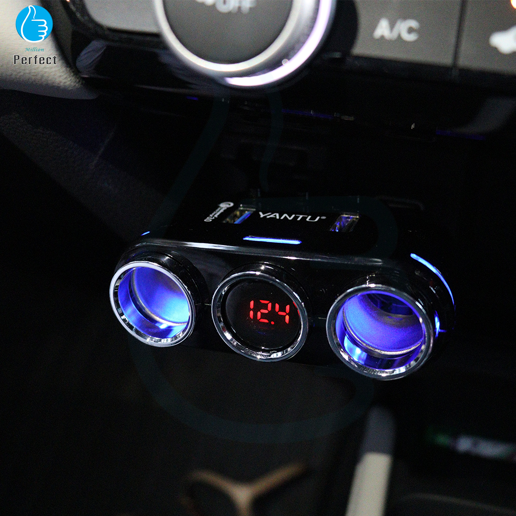 YANTU Car Charger เพิ่มจุดบุรี่ 2 ช่อง USB 2 port ในรถยนต์ YANTU รุ่น B39 ไม่มีสาย USB 3.0