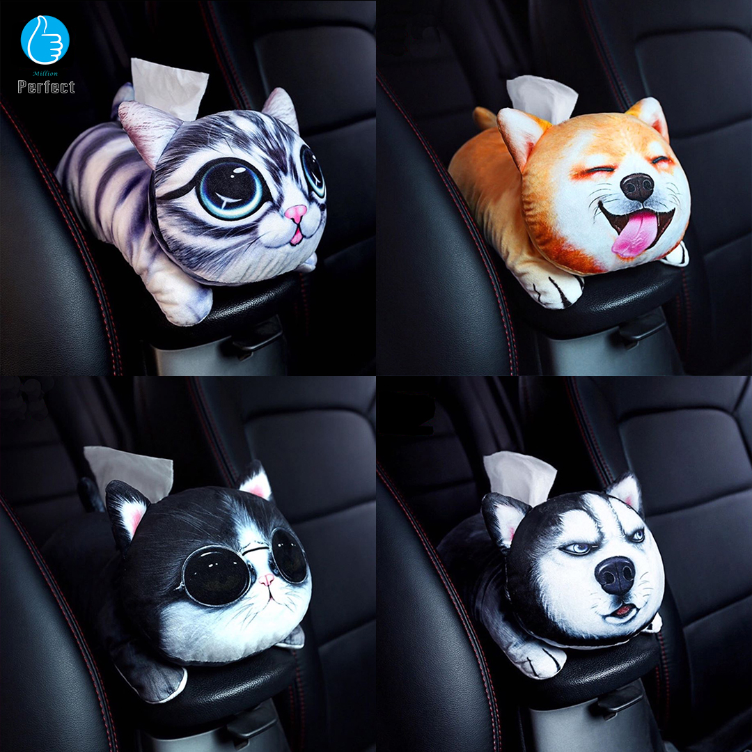 กล่องใส่ทิชชู่ในรถยนต์ลายสัตว์เลี้ยงแบบ 3D น่ารักๆ รุ่น CT3D