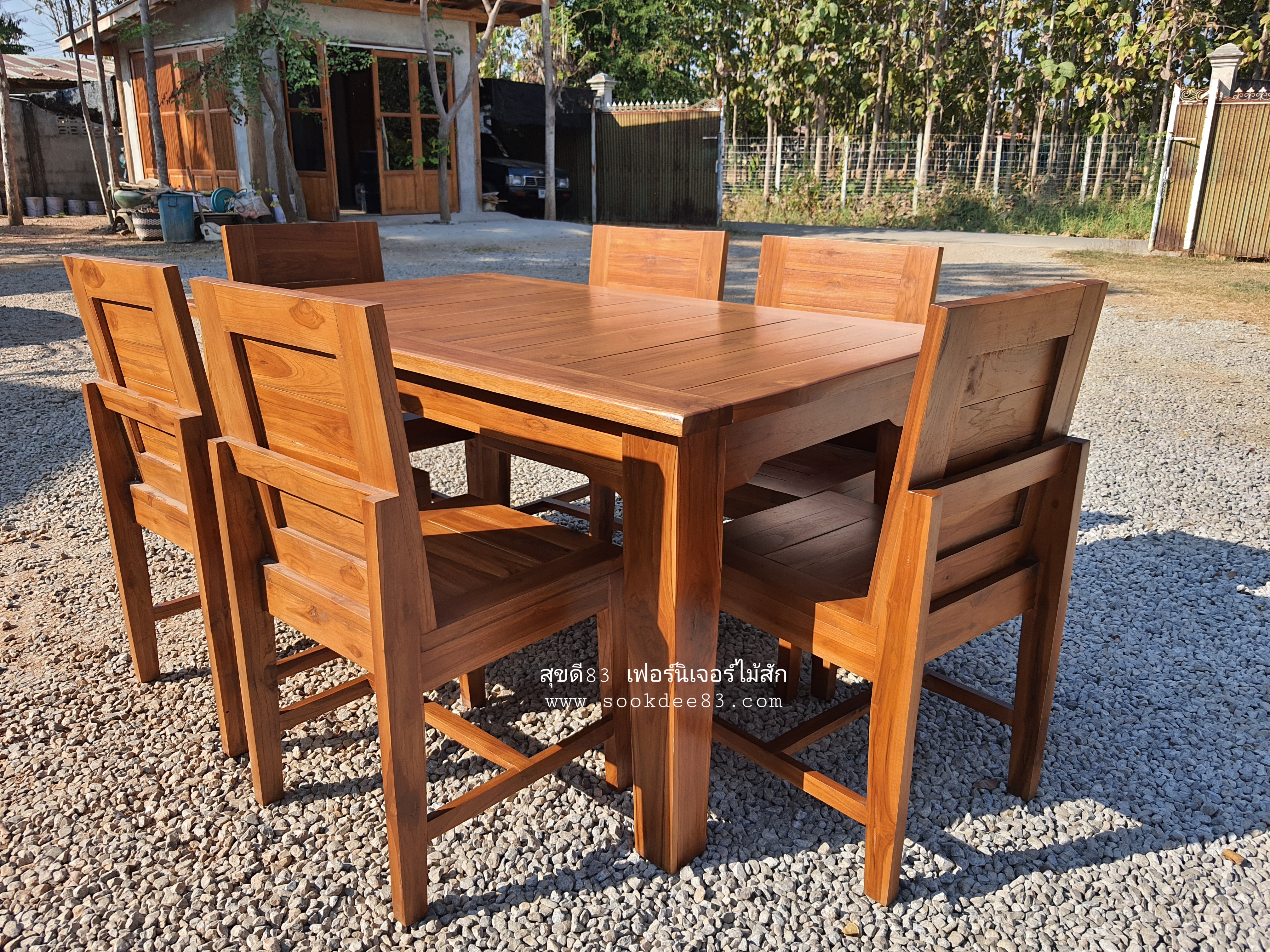 ชุดโต๊ะกินข้าวสุดคุ้ม เก้าอี้ 6 ตัว