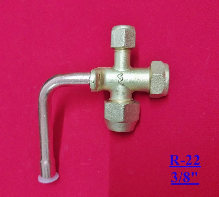 เซอร์วิสวาล์ว R-22 งอ 90 ํ - ขนาด 3/8"-3 หุน