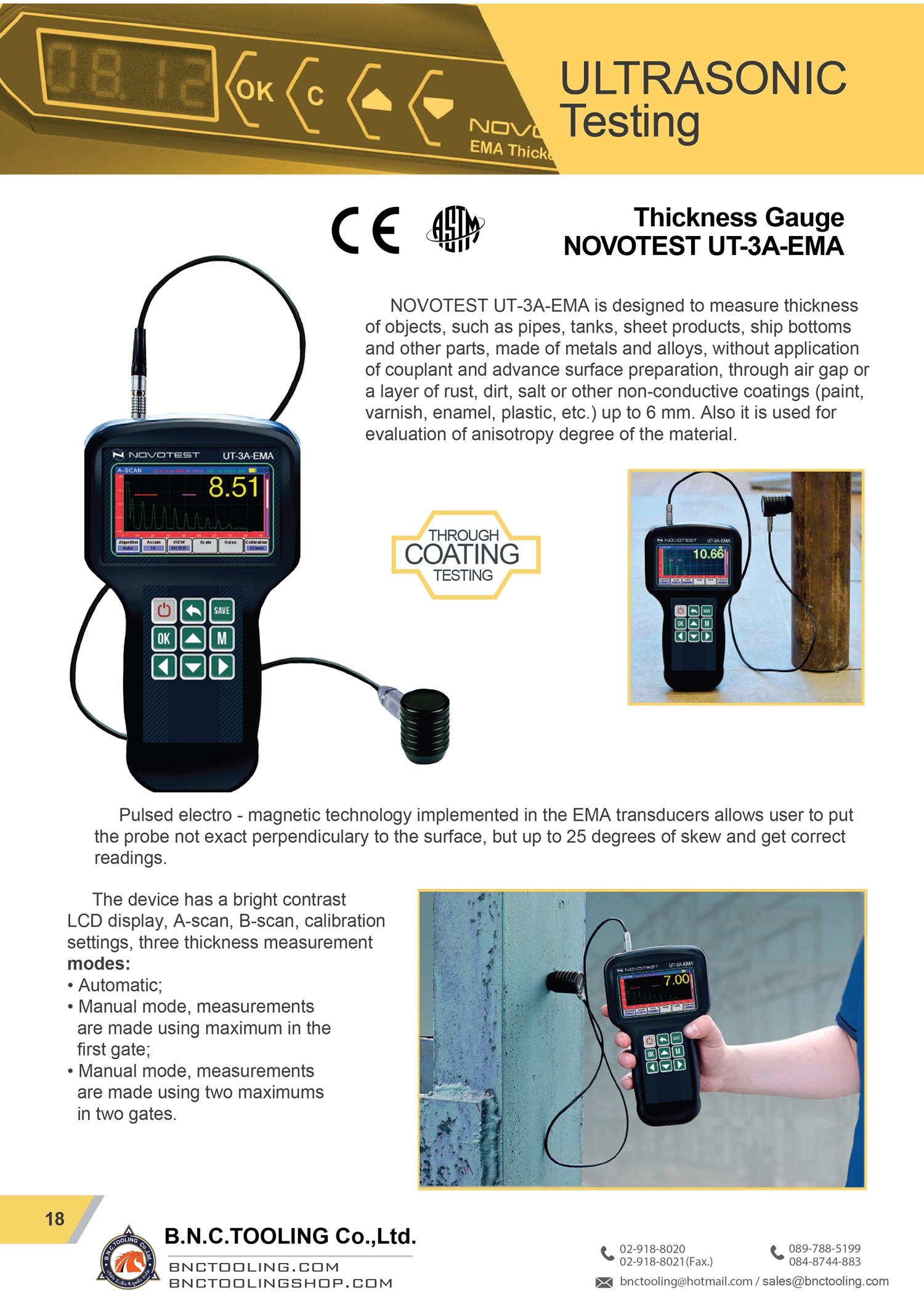 NOVOTEST,Thickness Gauges NOVOTEST,UT-3A-EMA