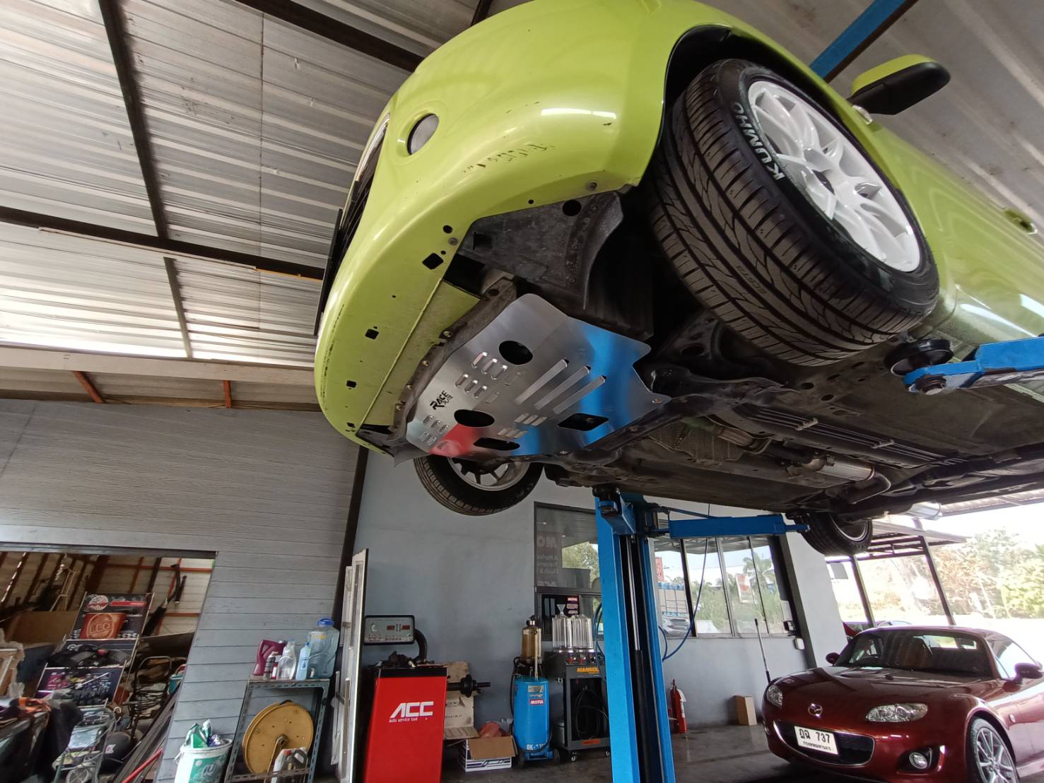 แผ่นปิดใต้ห้องเครื่องอลูมิเนียม Nissan March Raceplate_Undertray