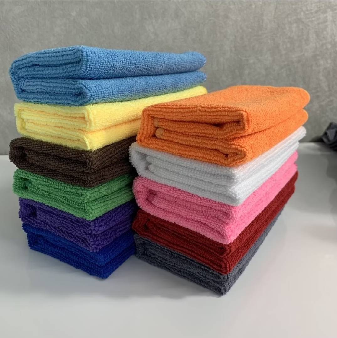 ผ้าเช็ดไมโครไฟเบอร์ ขนาด 30x30 cm. สีชมพู