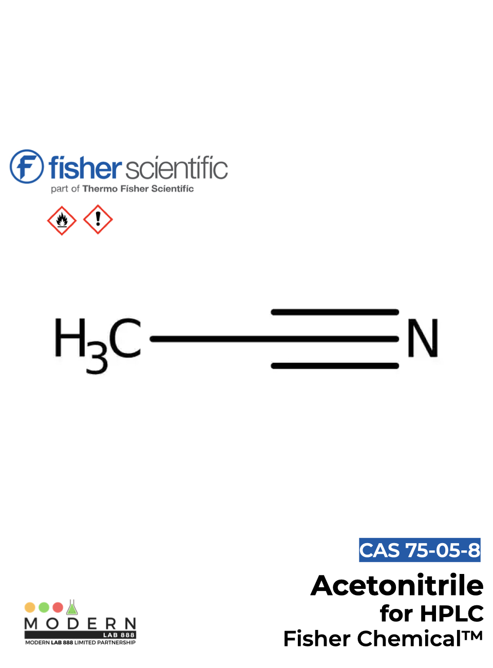 Acetonitrile, for HPLC, 99.8+%, Fisher Chemical™, 2.5L