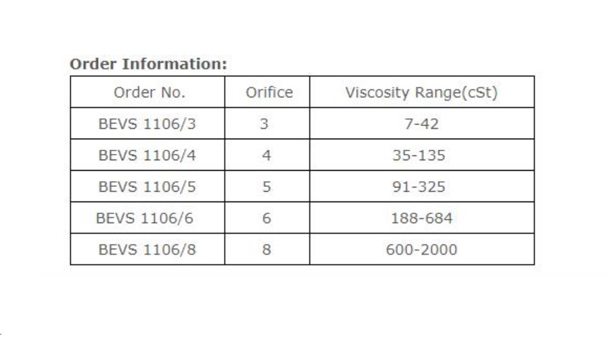 ISO Flow Dip Viscosity Cup Viscometer High Quality Paint Ink 30-100 seconds ISO 2431 ASTM D5125 / BEVS 1106-4 Viscosity(35-135 cSt)