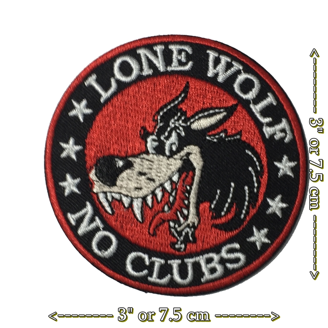 Lone Wolf Club ตัวรีดติดเสื้อ อาร์มรีด อาร์มปัก ตกแต่งเสื้อผ้า หมวก กระเป๋า แจ๊คเก็ตยีนส์ Racing Embroidered Iron on Patch