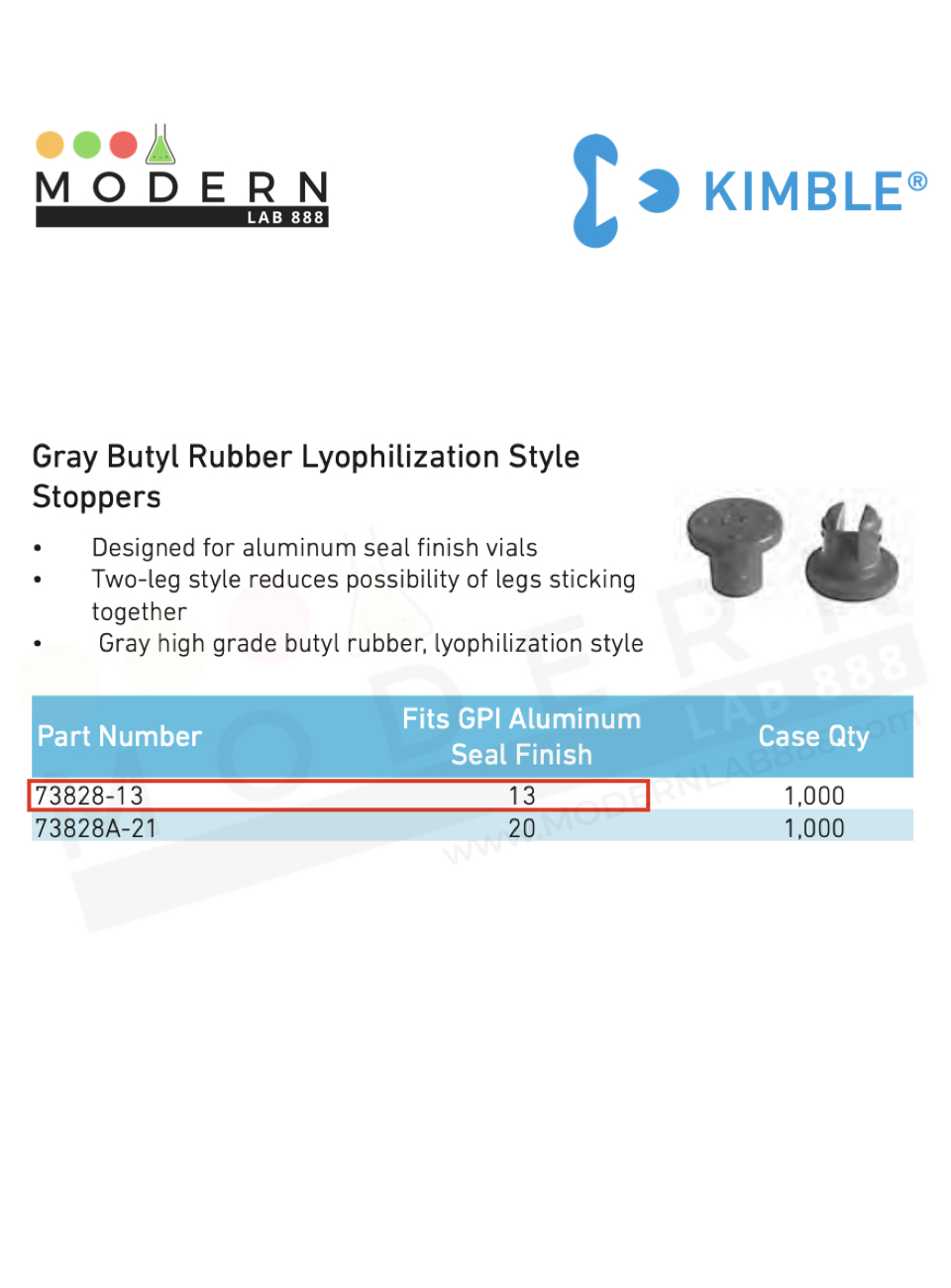 Gray Butyl Rubber Lyophilization Style Stoppers 50ชิ้น/แพ็ค