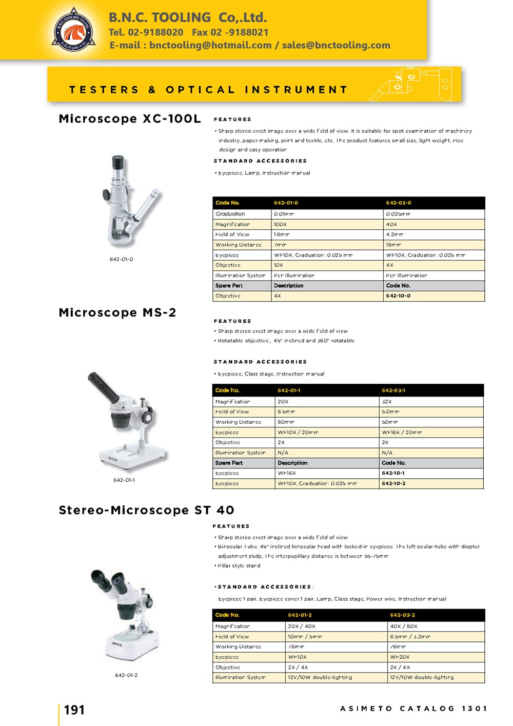 ASIMETO,P191,Microscope XC-100L,642-01-0