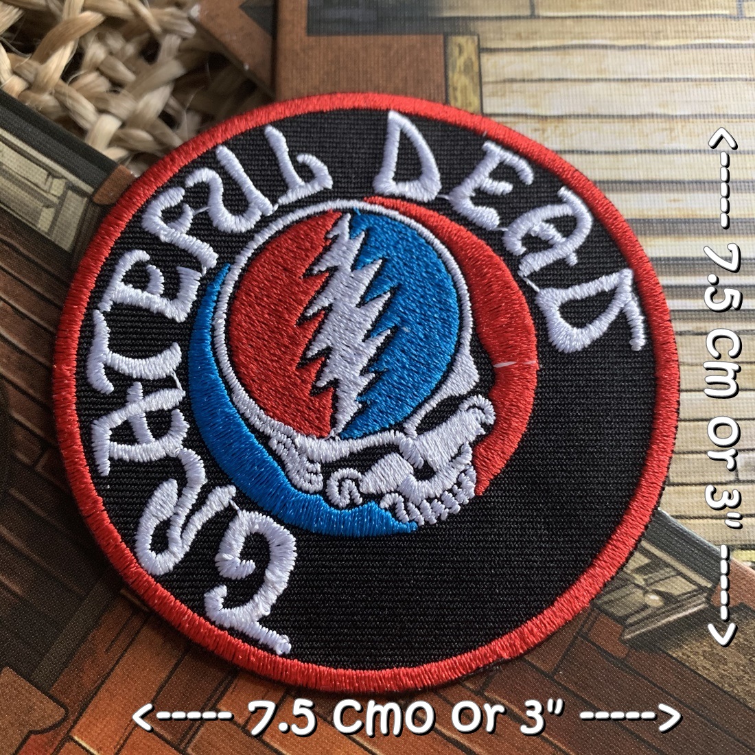 Grateful Dead วงดนตรี ร็อค เฮฟวี่เมทัล พังค์ ตัวรีดแบบปัก อาร์มปัก ตัวรีดติดเสื้อ ตัวรีด ติดกระเป๋า ติดหมวก ติดแจ๊คเก็ต Rock Iron on Embroidered Patch