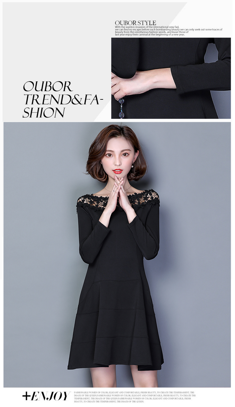 ชุดเดรสสีดำ แขนยาว ส่งฟรี ems