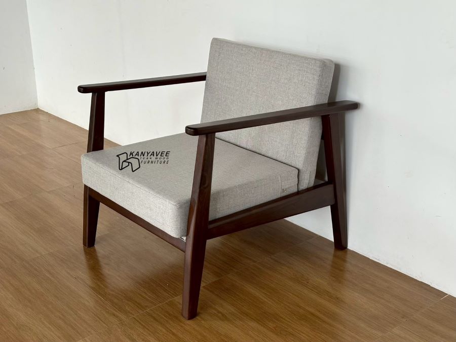 เก้าอี้พร้อมเบาะนั่ง สีวอลนัทเข้ม