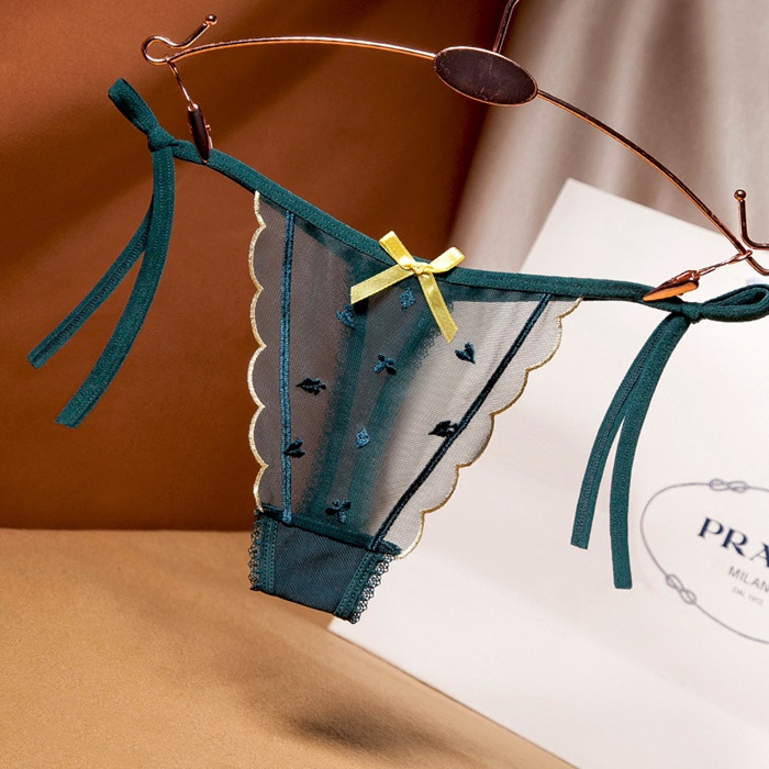 NA011 กางเกงในซีทรูแบบผูกข้าง กางเกงในผ้าซีทรูปักลายดอกไพ่มาในแบบผูกข้าง2ฝั่งตามรูปถ่ายเลยค่ะ