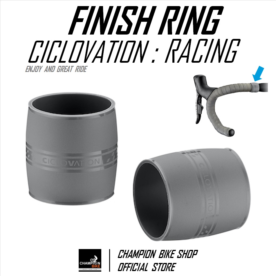 ซิลิโคนรัดปลายผ้าพันแฮนด์เสือหมอบ สีเทา CICLOVATION : RACING - SILICONE FINISH RING FOR HANDLEBAR TAPE