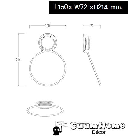 VR-46 ที่แขวนผ้าเช็ดมือ Ver.2 ไม่ต้องเจาะผนัง