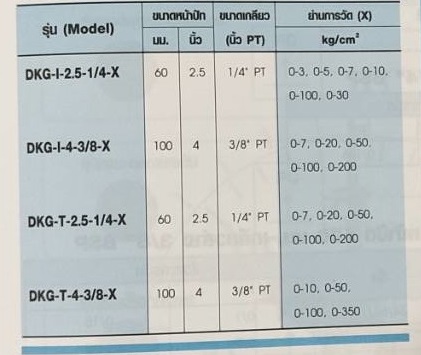เกจวัดความดันแบบมีน้ำมัน Denki, Pressure Gauge (Liquid filled Gauge) Model DKG