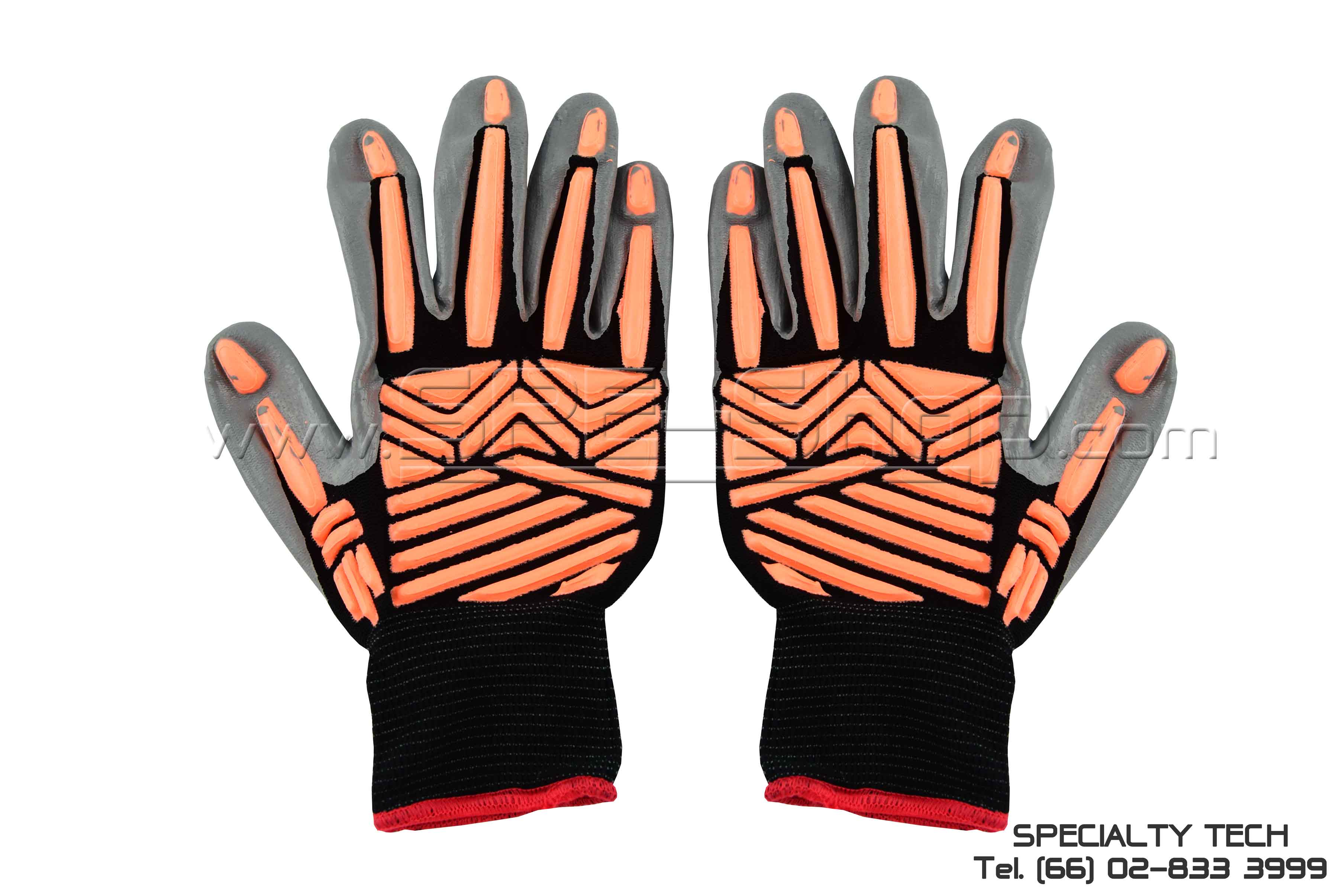 Nitrile Palm Coated and Back Protection ถุงมือเซฟตี้เคลือบไนไตร