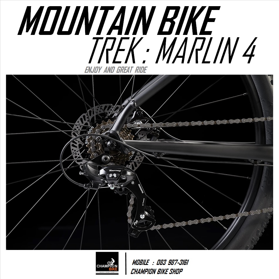 จักรยานเสือภูเขา TREK MARLIN 4 DISC MOUNTAIN BIKE - 2022 สีดำด้าน-ขาว