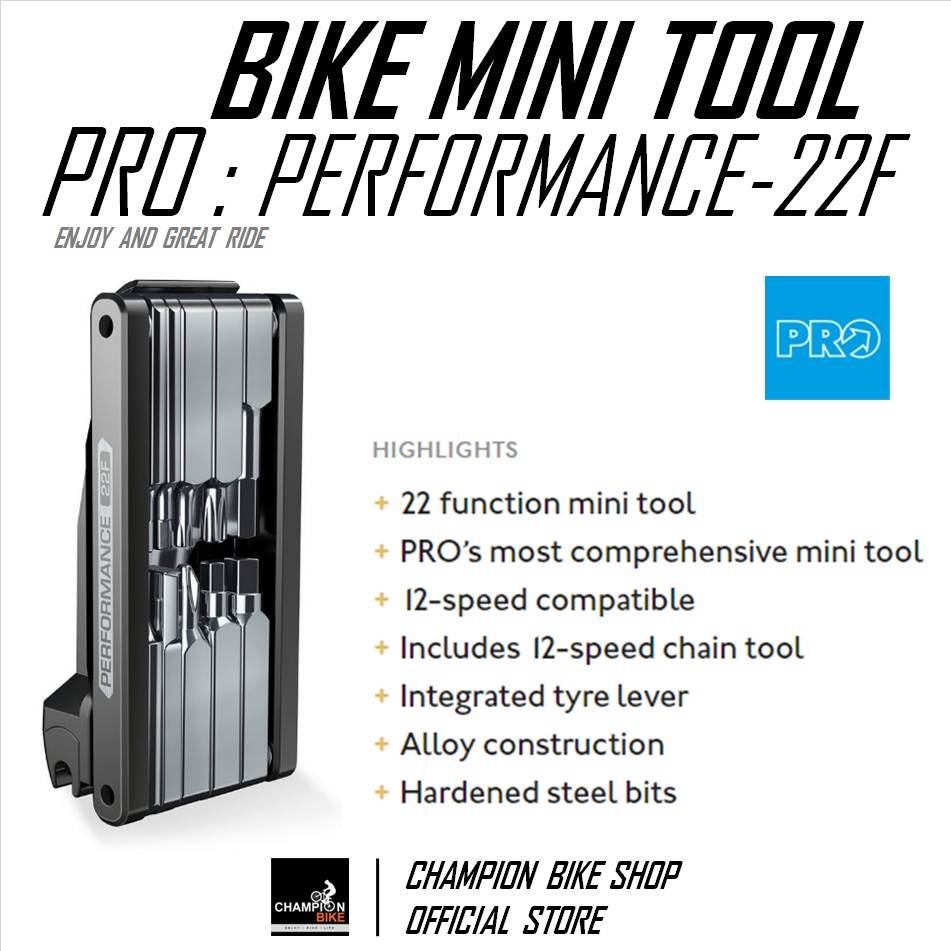 ชุดเครื่องมือพับ22ชิ้น PRO : PERFORMANCE 22F BIKE MINI TOOL + BIKE CHAIN TOOL