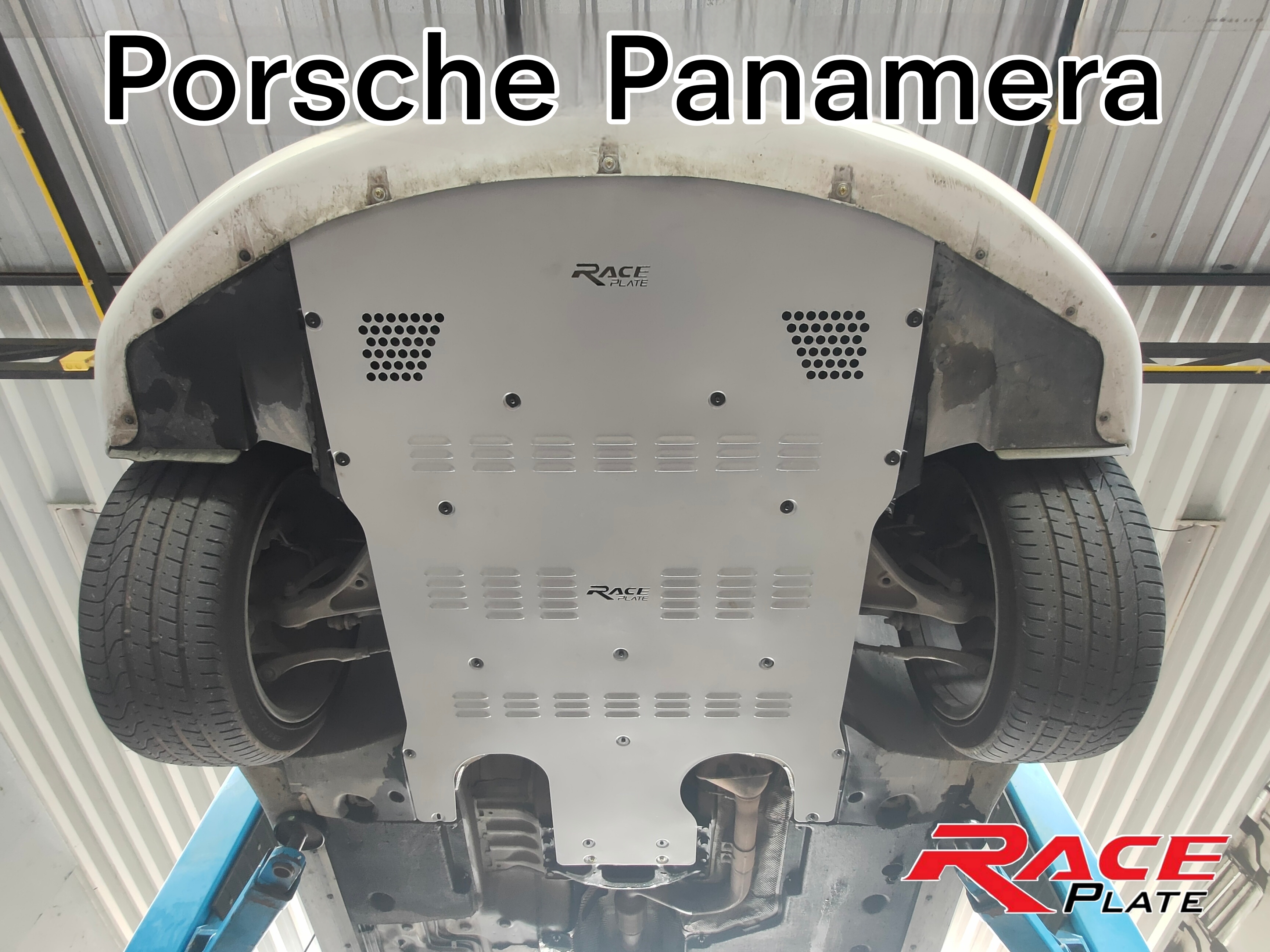 แผ่นปิดใต้ห้องเครื่องอลูมิเนียม Porche Panamera Raceplate_Undertray
