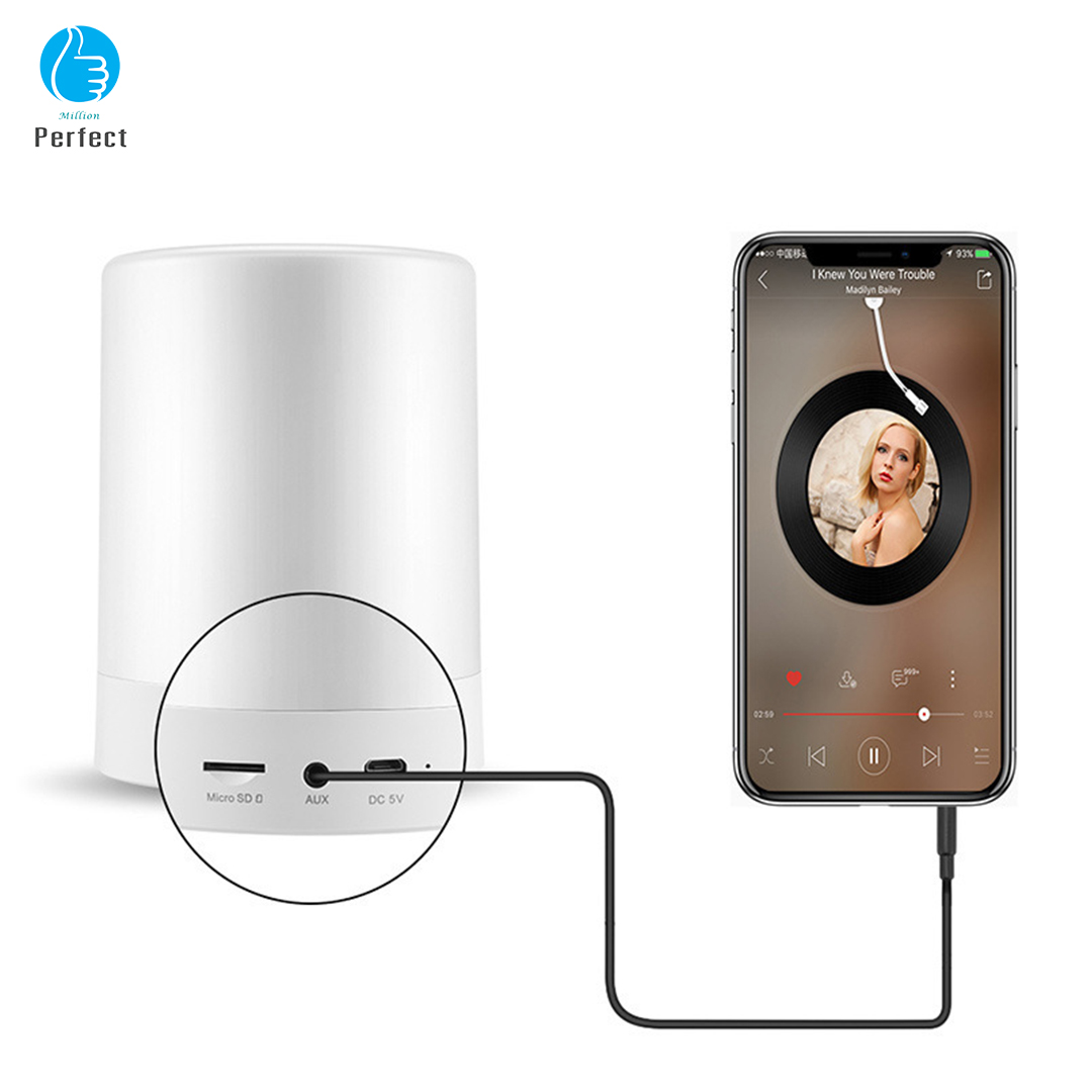 ลำโพงบลูทูธสมาร์ทนาฬิกาปลุก แบบพกพาไร้สายบลูทูธ ไฟกลางคืนโคมไฟตั้งโต๊ะ LED Pat Night Light รุ่น S66+