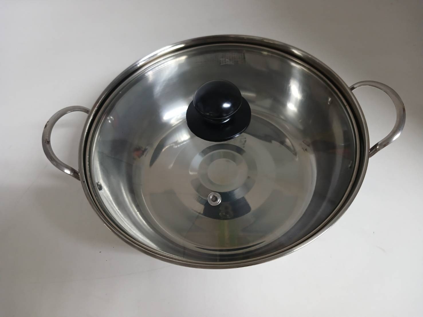 หม้อชาบูสแตนเลส ฝาแก้ว หม้อทรงญี่ปุ่น